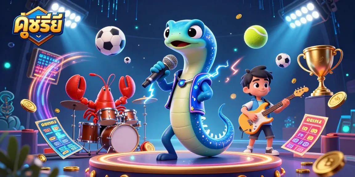 Engage with ดูซีรี่ย์ as an electric eel DJ energizes an underwater casino atmosphere.