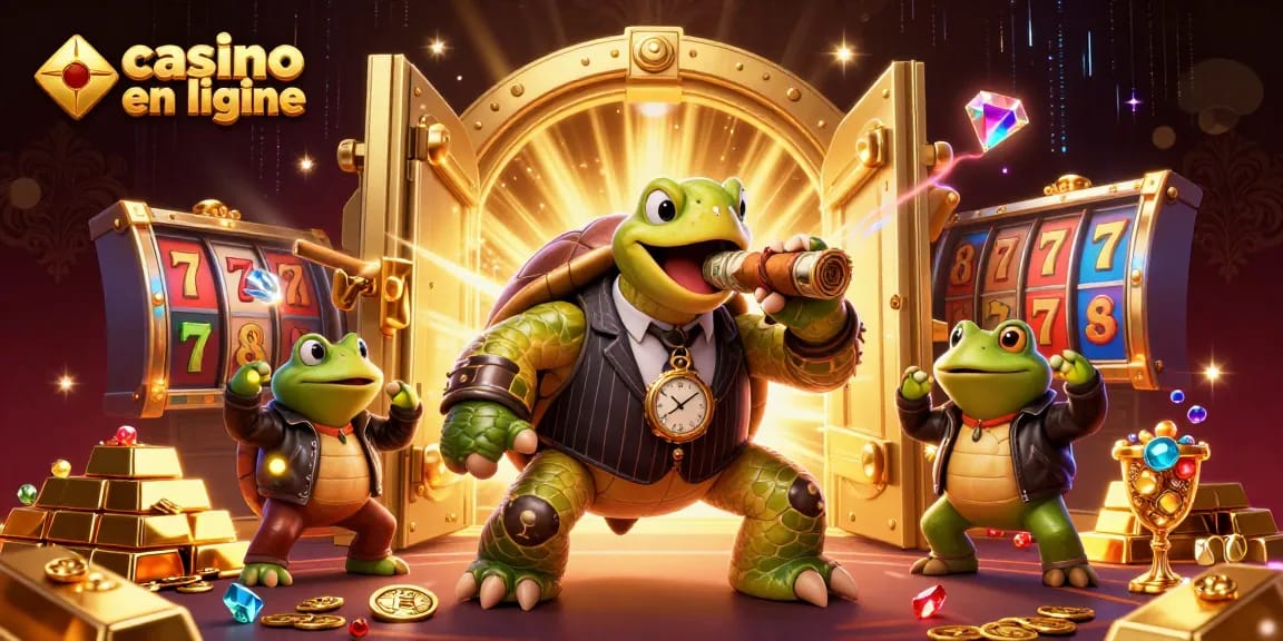 Gagnez gros avec le casino en ligne dans une illustration dynamique et colorée.