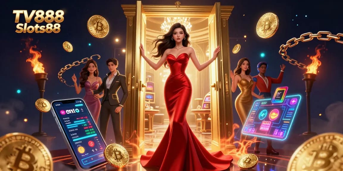 Play thrilling games at TV888 Slots88, featuring vibrant 3D visuals and exciting casino atmosphere.