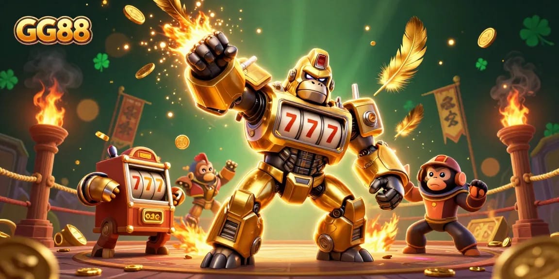 Experience wins with GG88, a vibrant 3D gaming scene showcasing dynamic elements.