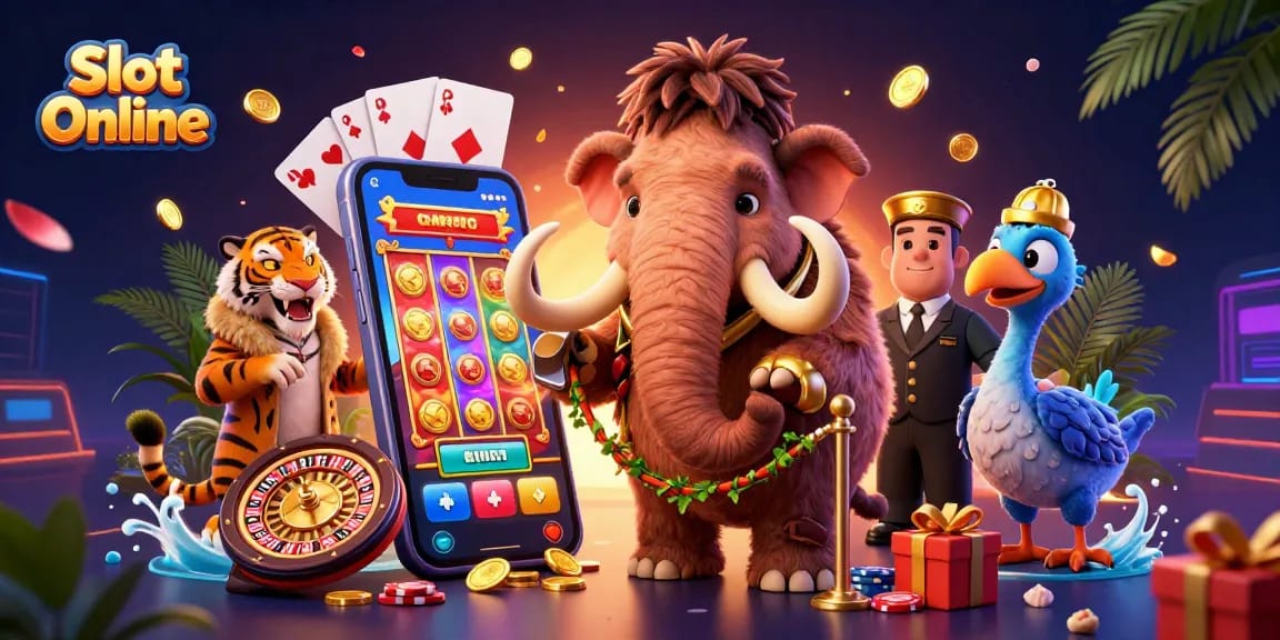 Experience exciting Slot Online games with vibrant characters and dynamic casino elements.