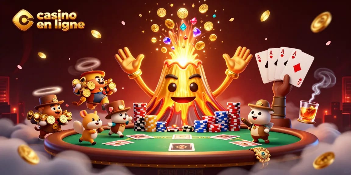 Jouez au casino en ligne avec enthousiasme, entouré de trésors et de poker.