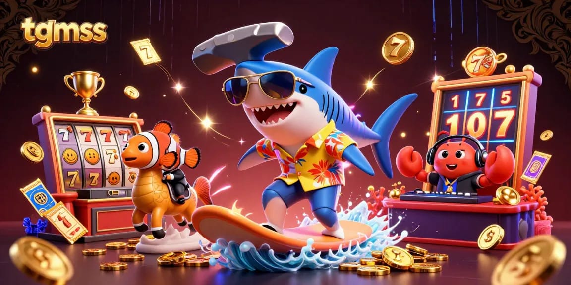 Spin the reels with tgmss, showcasing a vibrant 3D casino scene full of excitement and winning potential.