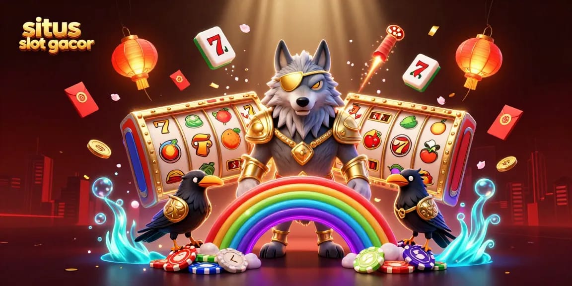 Experience the excitement of situs slot gacor with Odin's wolf and riches from colorful slot reels.