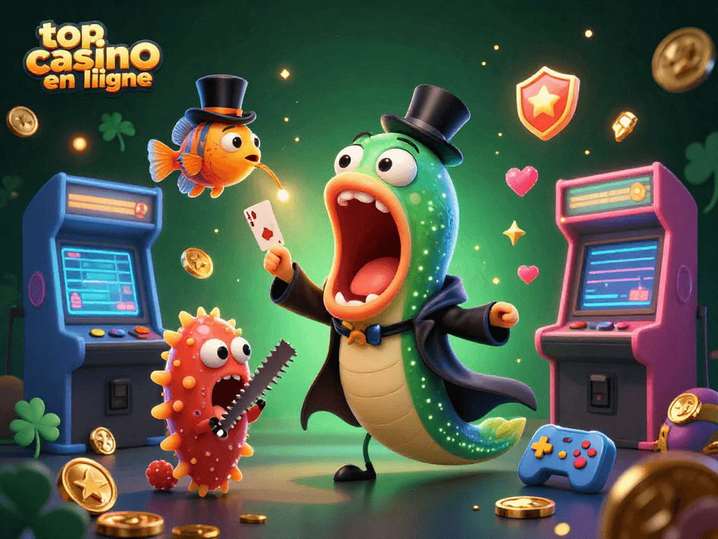 Découvrez le top casino en ligne avec cet aperçu en 3D d'une scène captivante de jeu et de magie.