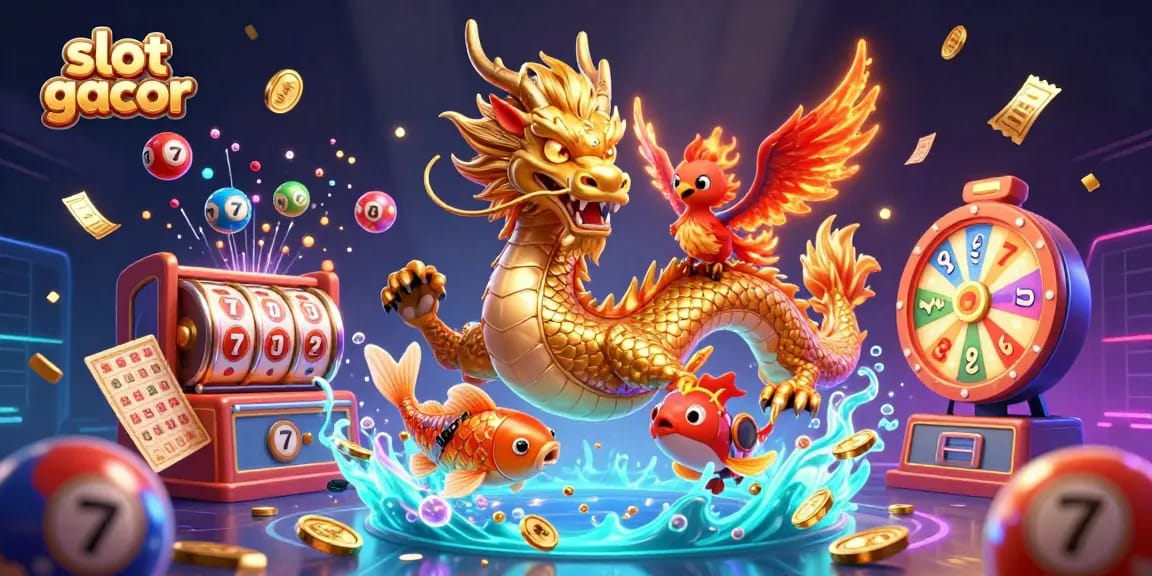 Experience the thrill of slot gacor with a captivating scene featuring dynamic characters and casino elements.