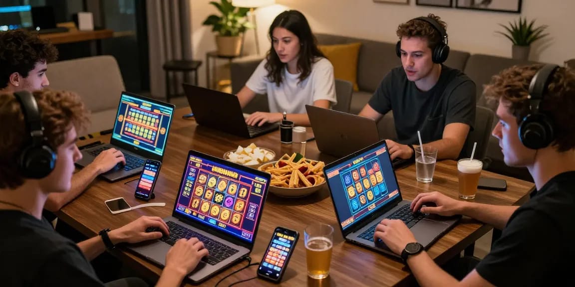 Pengalaman bermain slot online di Pasar88 dengan suasana yang meriah dan grafis warna-warni.