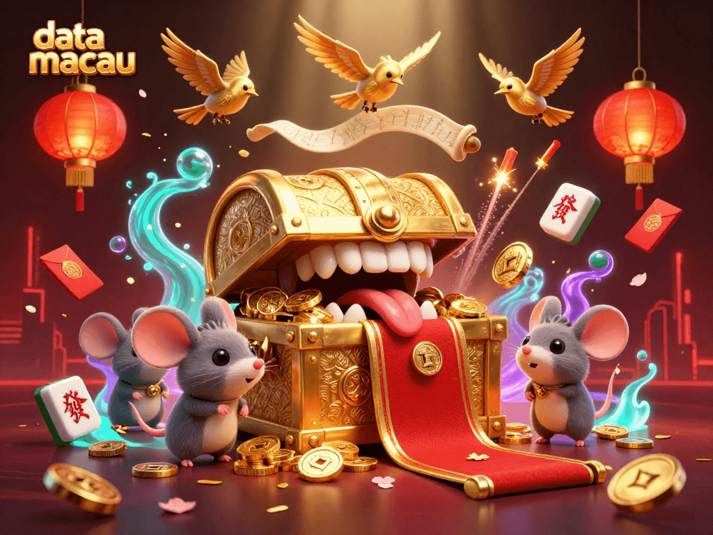 Engage with data macau predictions and dynamic gaming elements in a vibrant casino illustration.