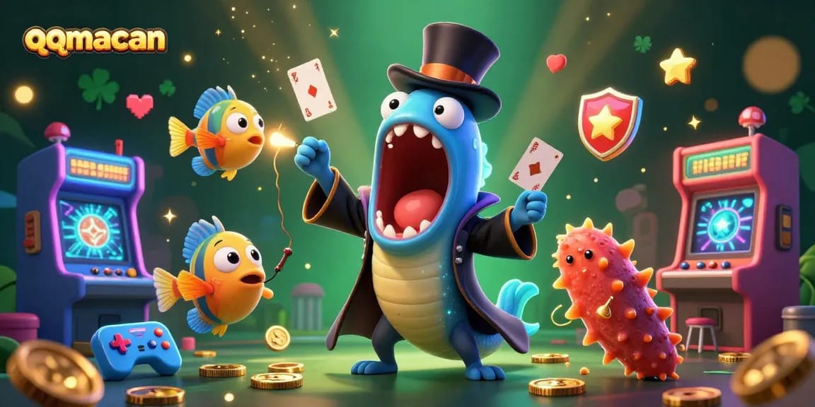 Play games and experience jackpot excitement with qqmacan's captivating casino illustration.