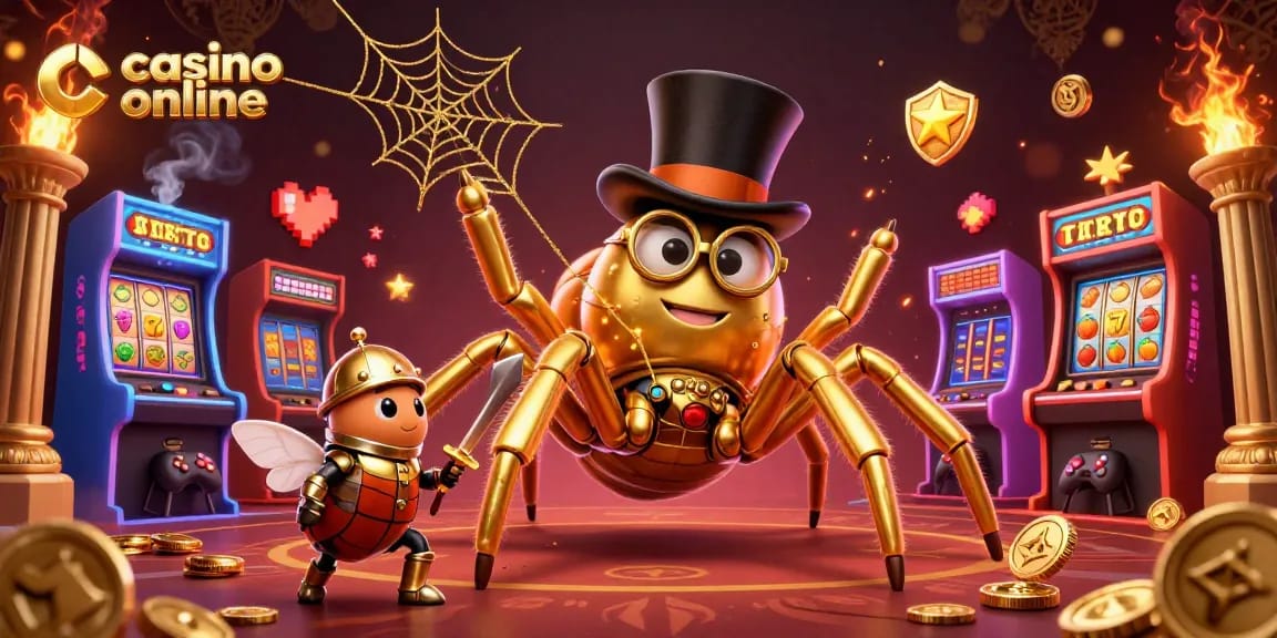 Joacă la casino online cu tarantula aurie și cavaleri în lupta pentru jackpoturi!