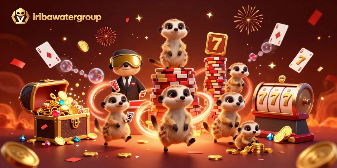 Join the iribawatergroup meerkats in an exciting casino scene, showcasing thrilling slot action.