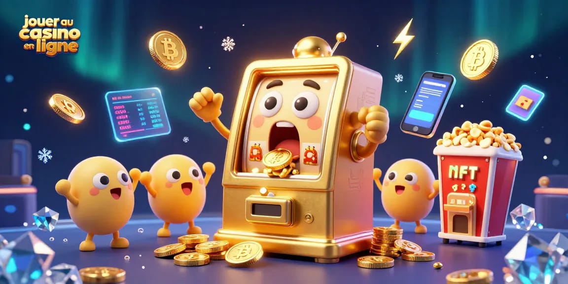 Jouer au casino en ligne avec une machine à sous dorée révélant des gains extraordinaires et des pièces dorées.