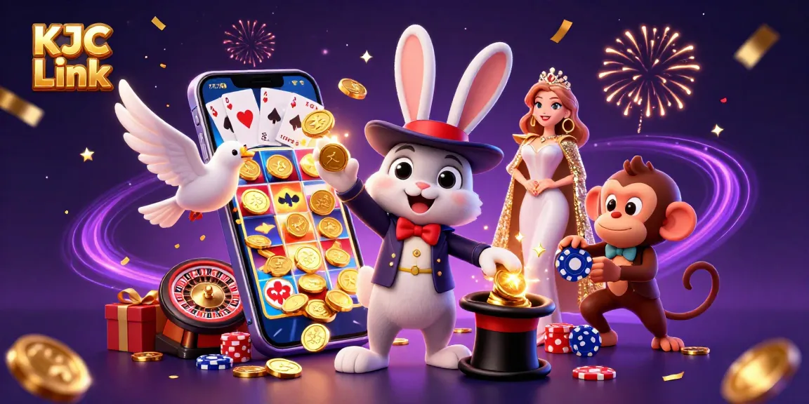 Win big at KJC Link with engaging characters and vibrant casino game elements.