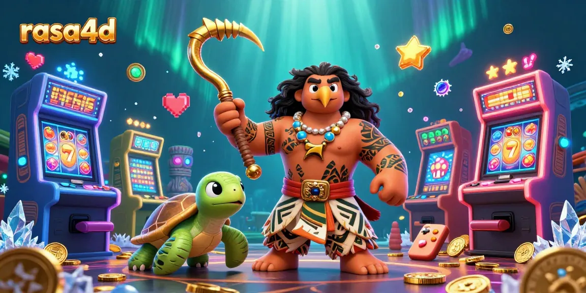 Experience the thrill of rasa4d with our vibrant 3D casino scene showcasing exciting slot machines and characters.