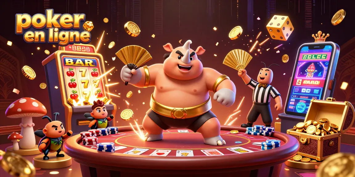Vivez une expérience captivante de poker en ligne avec des personnages animés dans un décor dynamique et coloré.