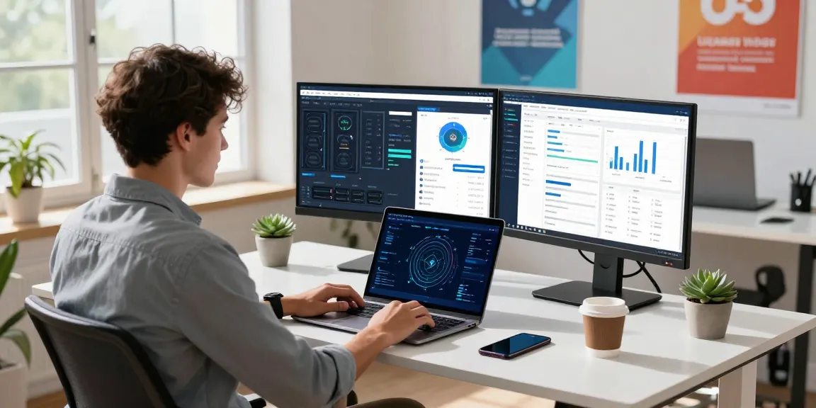 Fast internet connection metrics in a modern tech workspace showcasing 快连 software solutions and analytics.