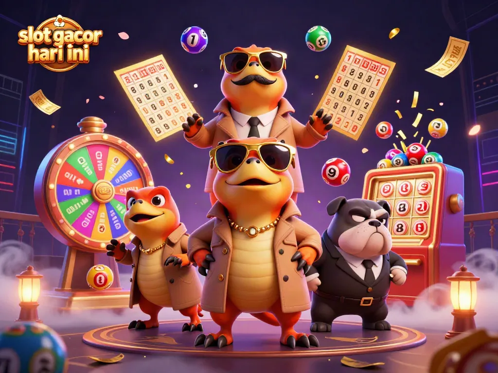 Permainan slot gacor hari ini dengan raptor kartun dan elemen kasino dinamis