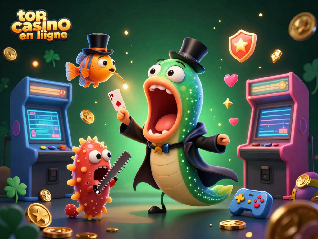 Découvrez le top casino en ligne avec cet aperçu en 3D d'une scène captivante de jeu et de magie.