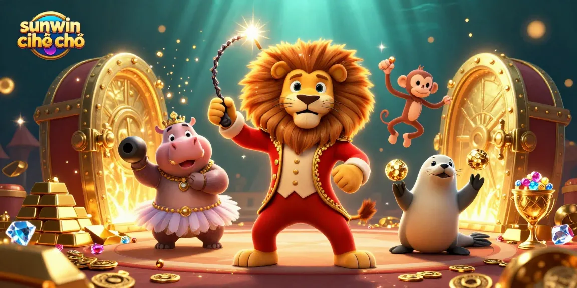 Experience vibrant gameplay with sunwin chính chủ featuring lively circus characters amidst treasure!