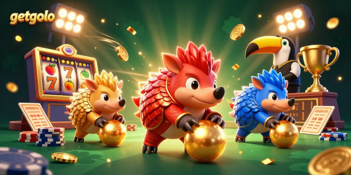 Experience exciting gaming action with getgolo as rival pangolins compete in a dynamic casino scene.