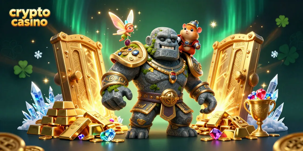 Gagnez facilement avec ce crypto casino affichant un golem de pierre et une fée