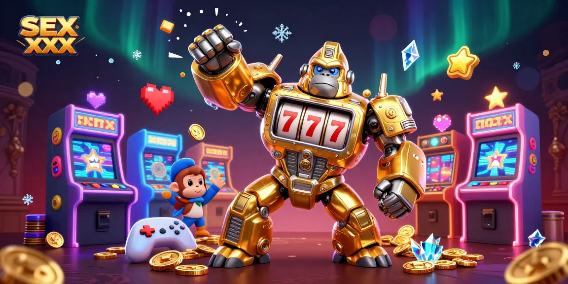 Engage with the vibrant sex xxx 3D casino illustration showcasing a gorilla mech diverging into winnings.
