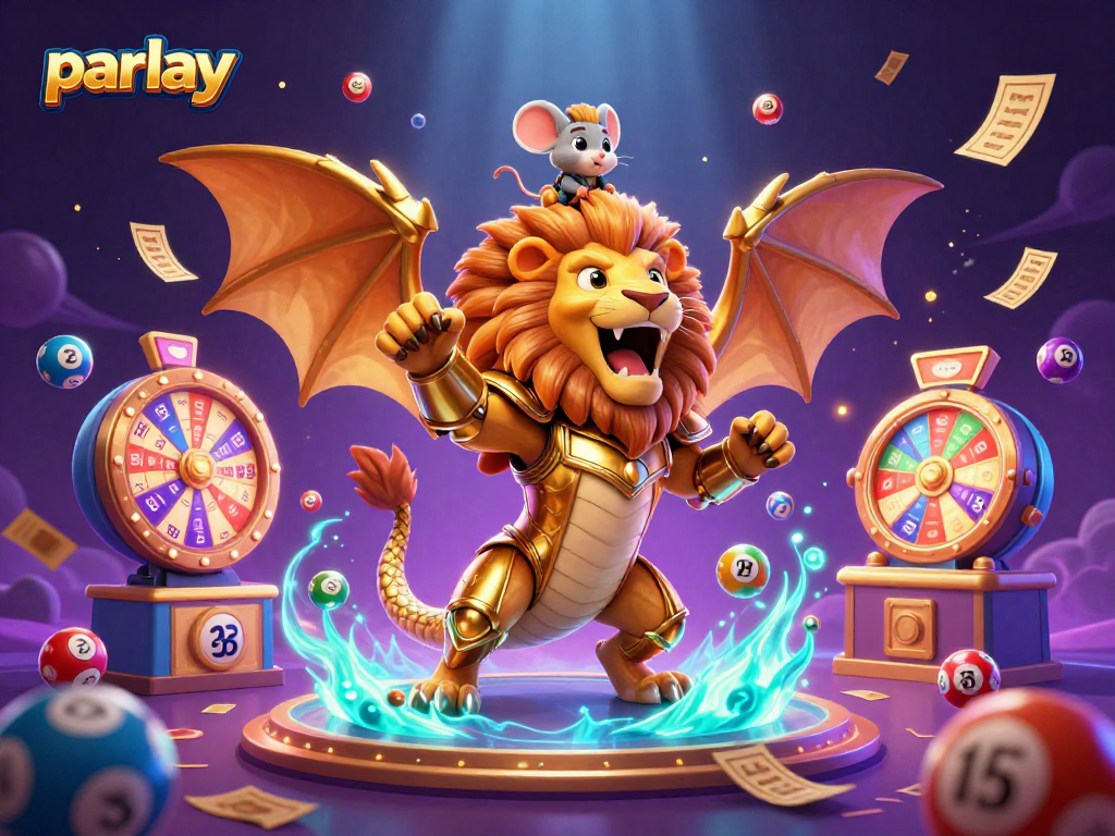 Experience a thrilling parlay with a 3D chimera champion amidst vibrant casino elements!