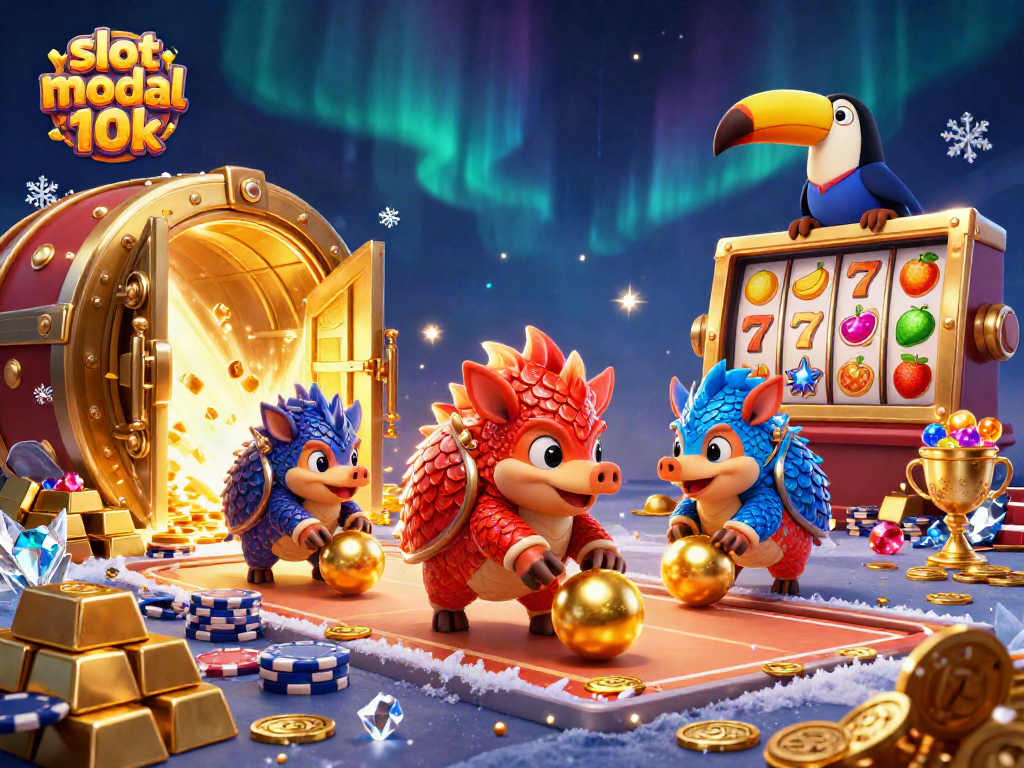 Engage in thrilling gameplay with the slot modal 10k as rival pangolins compete amidst dazzling casino riches.