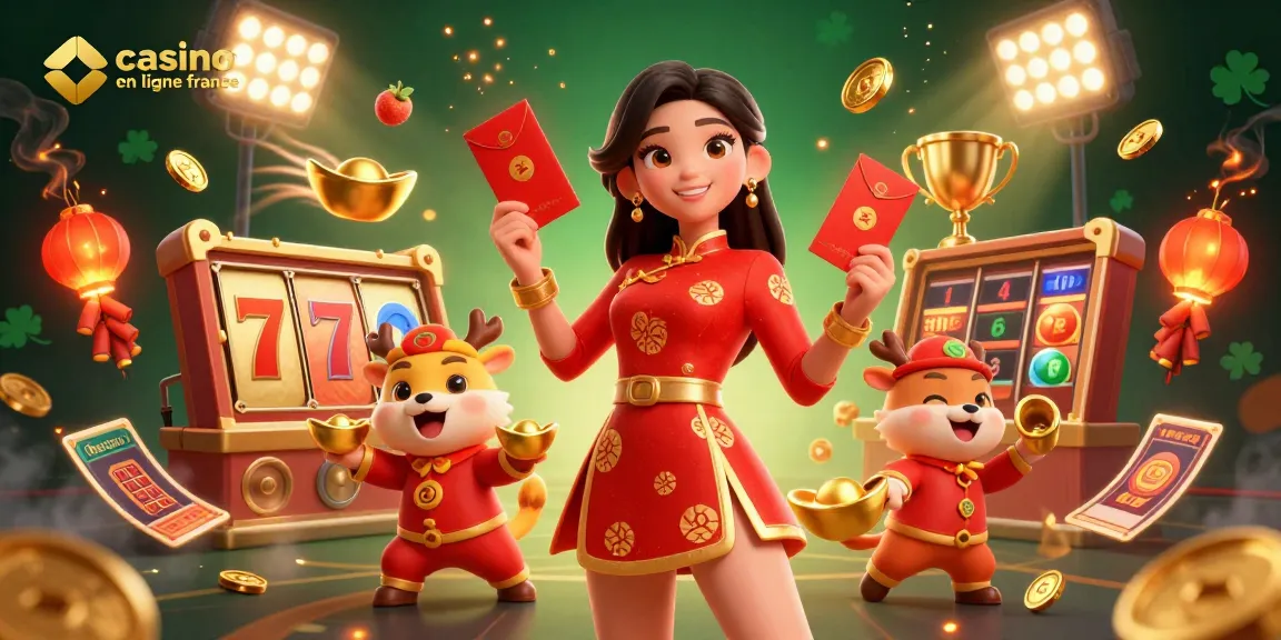 Experience thrilling rewards at casino en ligne france, illustrated by vibrant Asian-themed celebration.