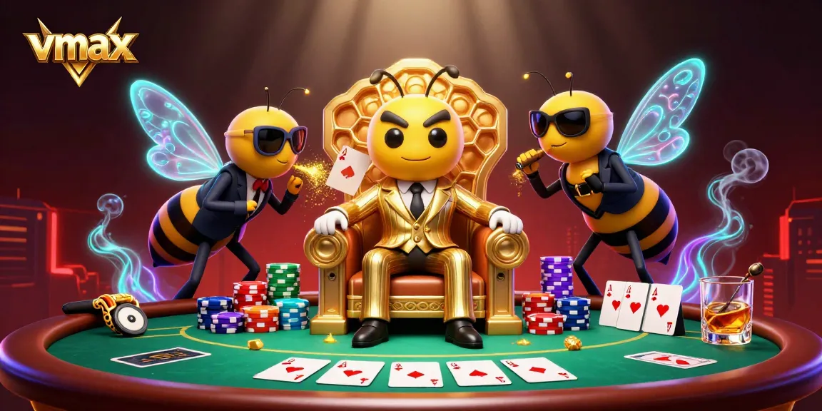 Experience thrilling gameplay at vmax with high-stakes poker surrounded by dynamic animated characters.