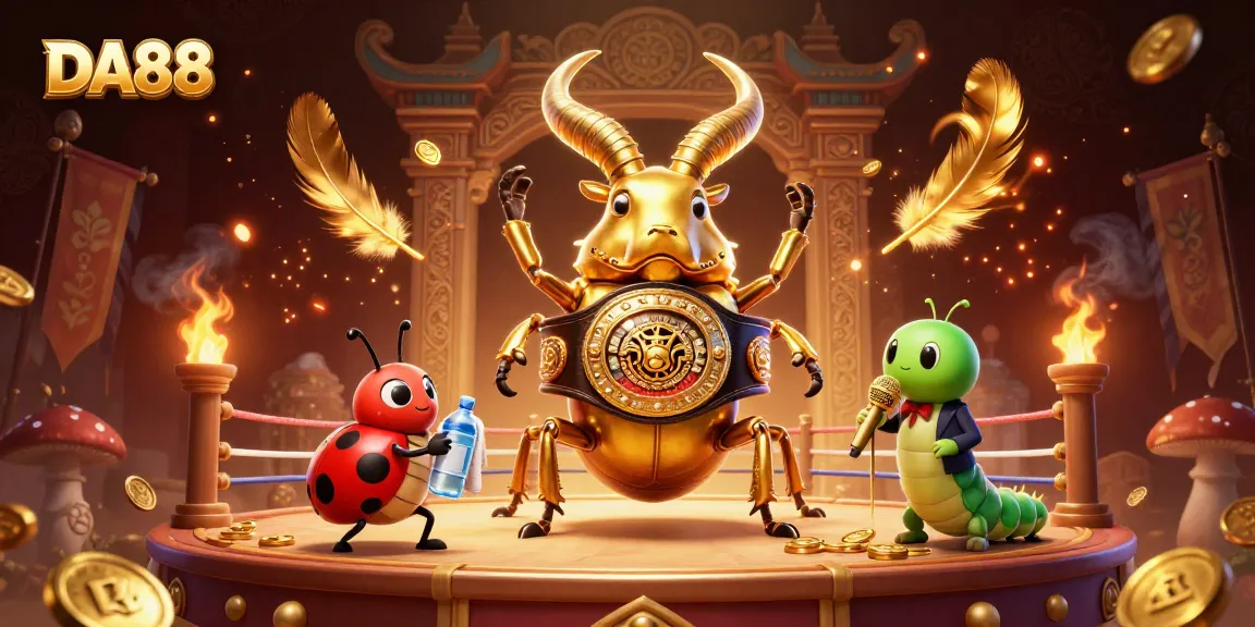 Experience the thrill of DA88 with unique characters in a vibrant 3D gambling illustration.