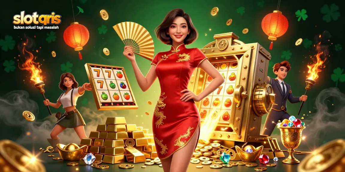 Experience the thrill of slot qris bukan solusi tapi masalah with expert insights in this vibrant casino illustration.