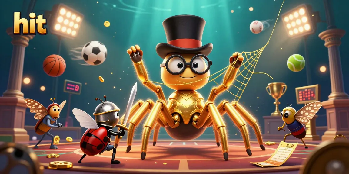 Experience thrilling casino action with a golden tarantula and knight, featuring hit gaming elements.