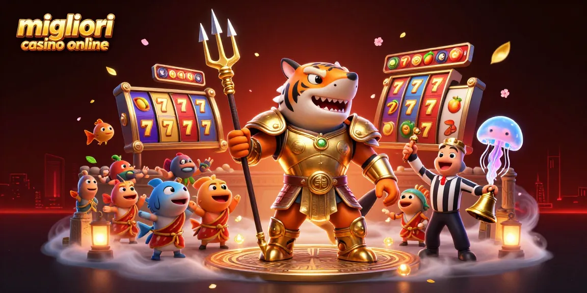 Migliori casinò online che mostrano dinamiche azioni di slot con uno squalo cartone animato in armatura da gladiatore