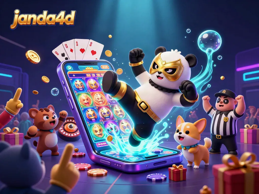 Permainan menarik di janda4d dengan panda bertanding dan simbol slot berkilauan!