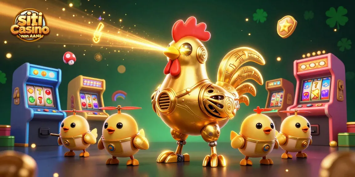 Gioca nei siti casino non AAMS e immergiti in un mondo di divertimento con il nostro robot gallo futuristico e i droni pulcini.