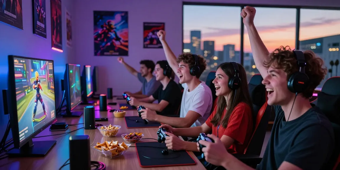 Penggemar gamer menikmati sesi permainan yang penuh warna di https://levitraps.com dengan suasana penuh semangat dan kebersamaan.