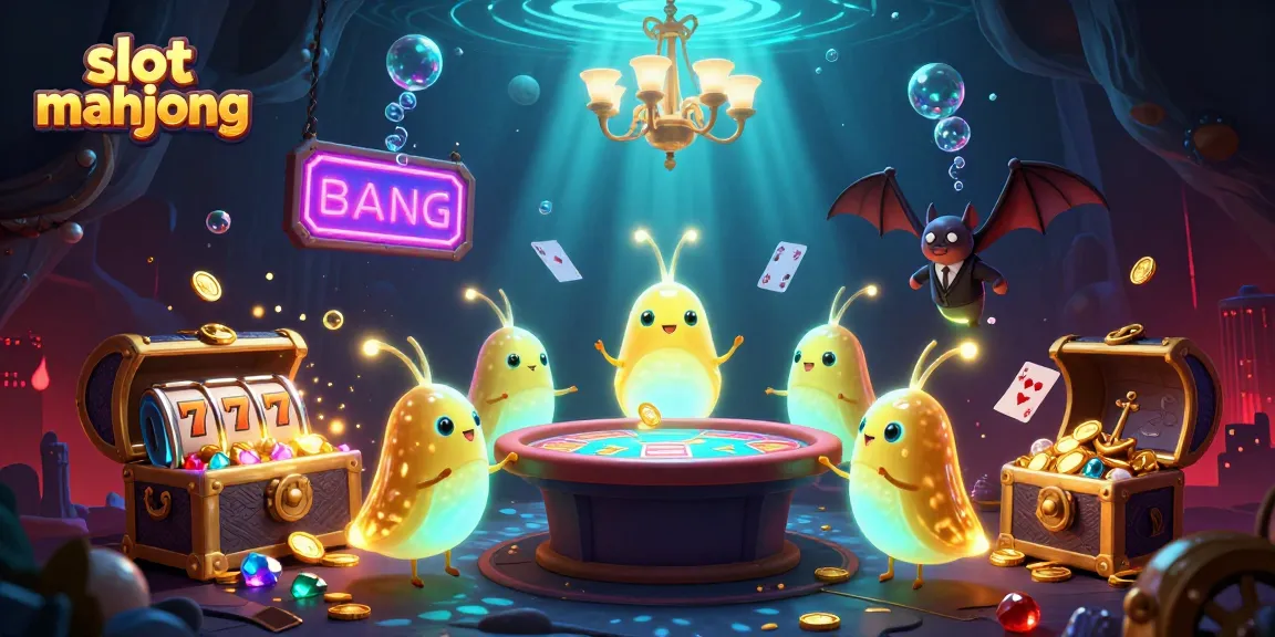 Experience the captivating world of slot mahjong with dynamic glowworms lighting up a casino scene.