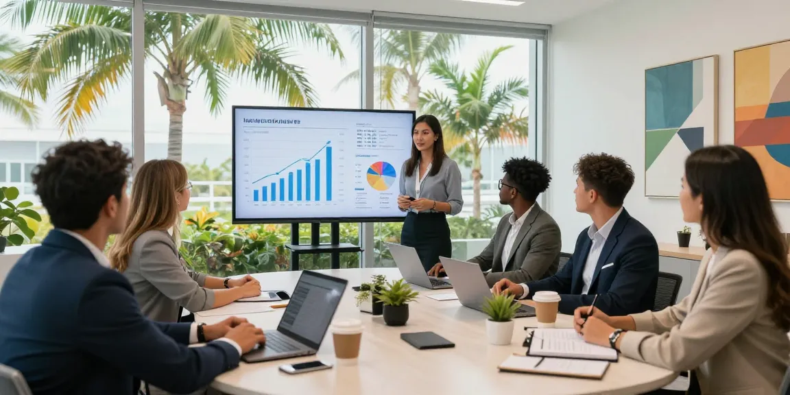 Executives collaborating in a modern Palm Beach office, focusing on executive jobs in Palm Beach.