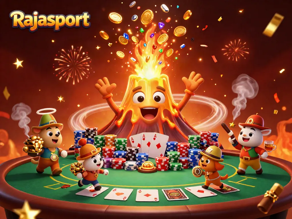 Rajasport menghadirkan permainan poker yang menarik dengan banyak chip dan kartu.