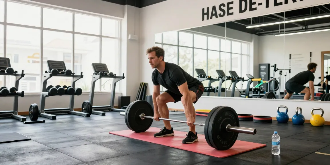 Athletic individual lifting weights in a fitness studio, representing the quality offerings of Deus Medical Shop.