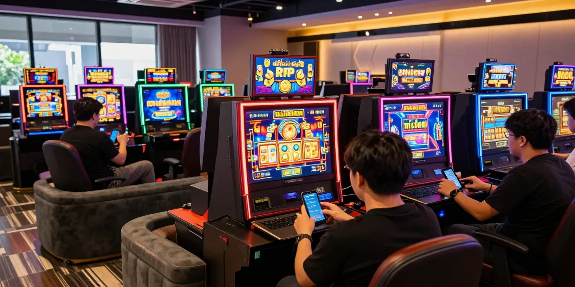 Pengalaman bermain slot gacor di lounge gaming modern dengan pemain bersemangat.