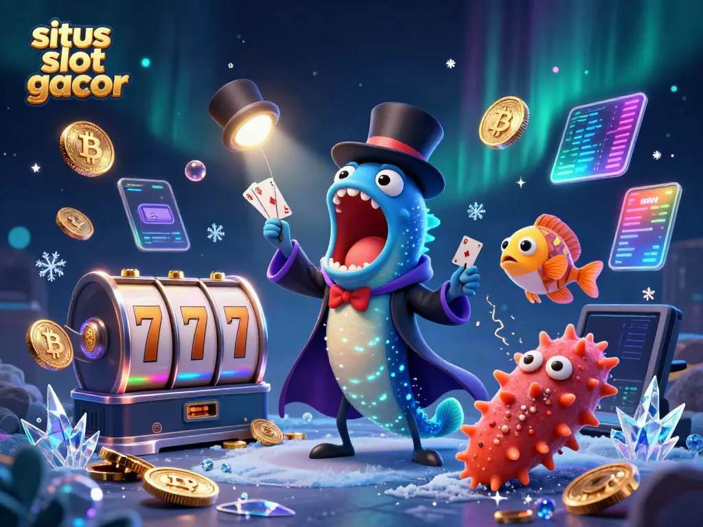 Experience the excitement of situs slot gacor with thrilling slot games in a vibrant 3D underwater scene.