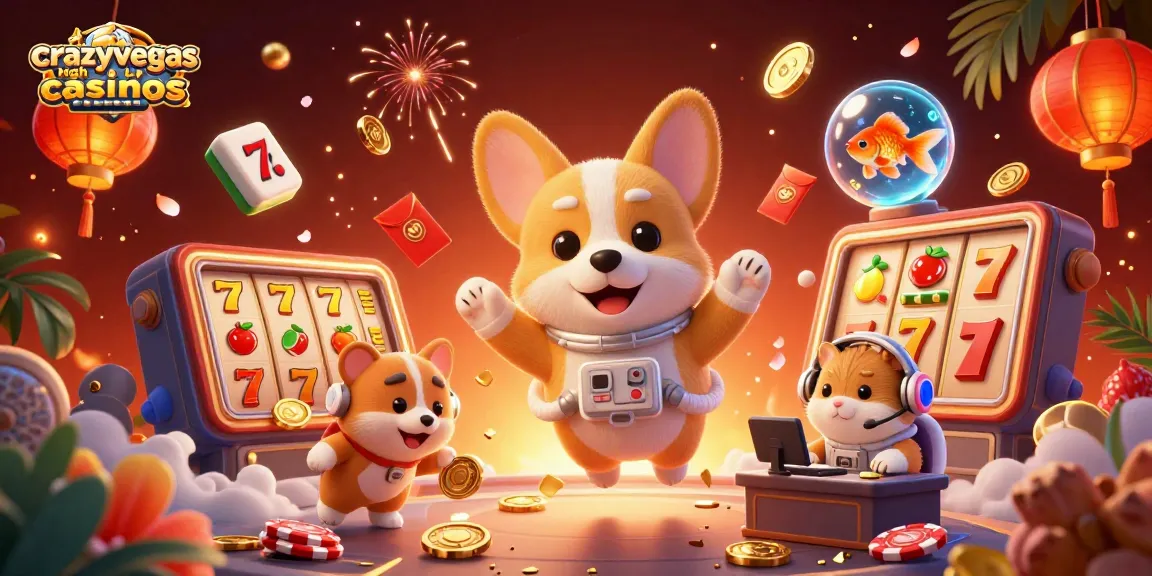Experience excitement at crazyvegas high roller casinos with spinning slot reels, drifting coins, and vibrant symbols.