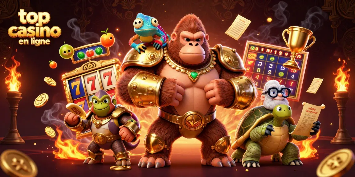 Emportez votre expérience au top casino en ligne avec un gorille puissant, un caméléon et une tortue sage!