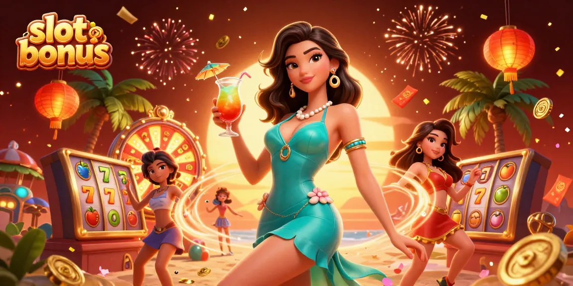 Experience thrilling slot bonuses at the casino with festive elements and vibrant visuals.
