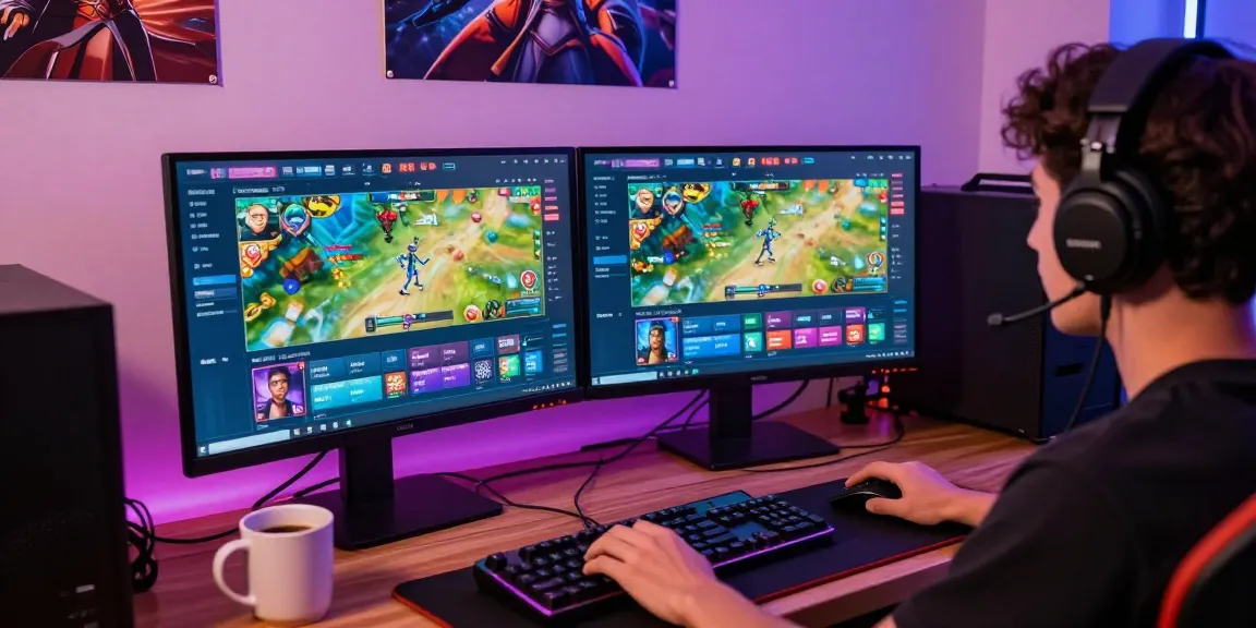 Engaging gaming atmosphere featuring 鉅城娛樂城 setup with monitors, accessories, and cozy lighting.