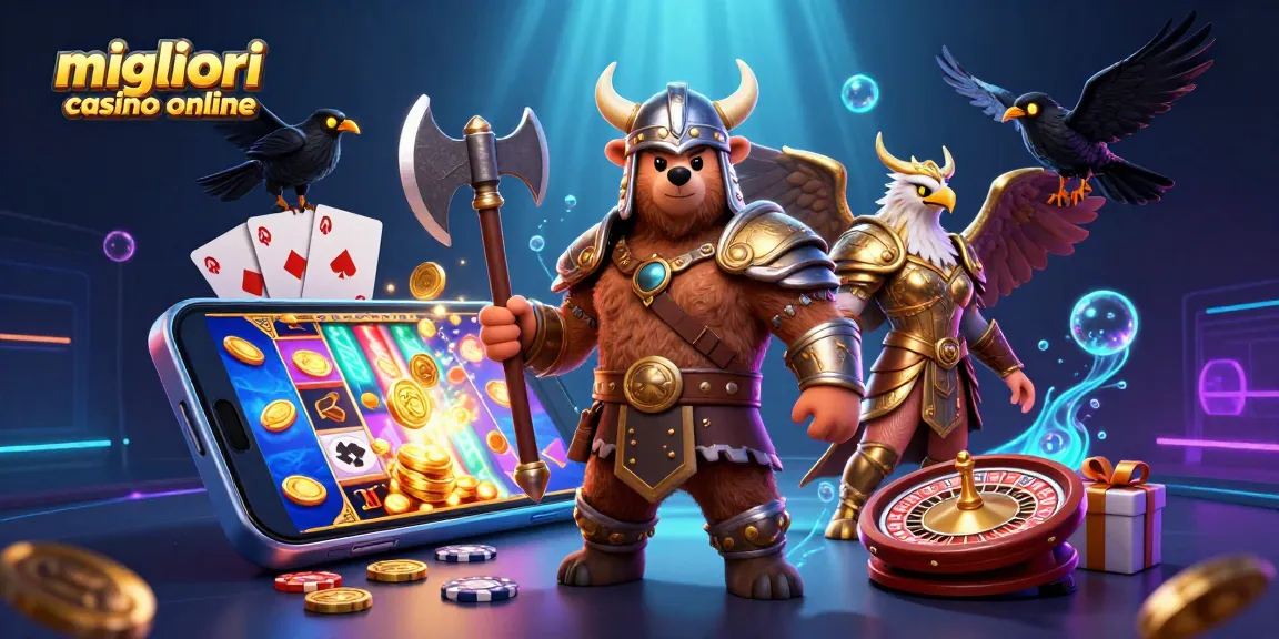 Vivi l'emozione dei migliori casino online con un orso vichingo e una valchiria, tra dinamici elementi di giochi di slot.