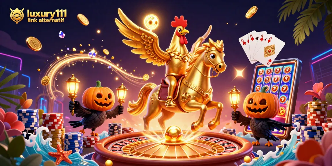 Experience the thrilling excitement of luxury111 link alternatif with a vibrant casino scene featuring golden coins and dynamic characters.