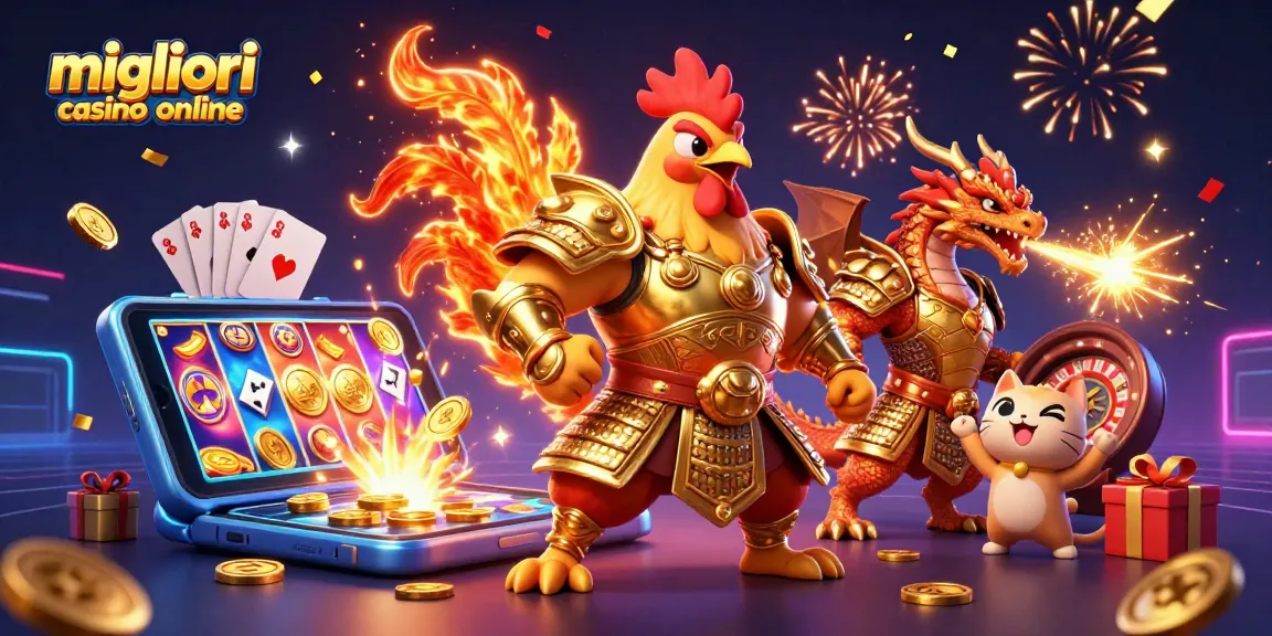 Partecipa all'azione nei migliori casino online con personaggi dinamici che festeggiano in una scena vibrante.